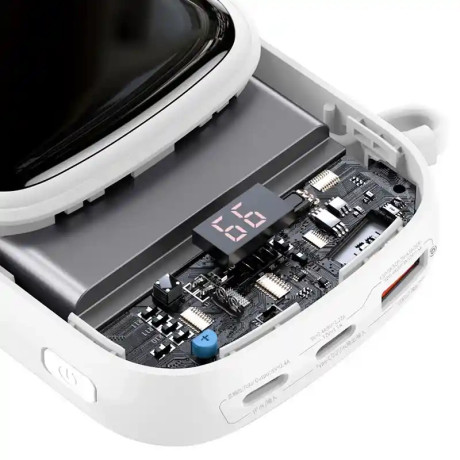 Powerbank Baseus Qpow pro With Lightning Cable, usb-c Port and usb 20000mah, 20w  (White)