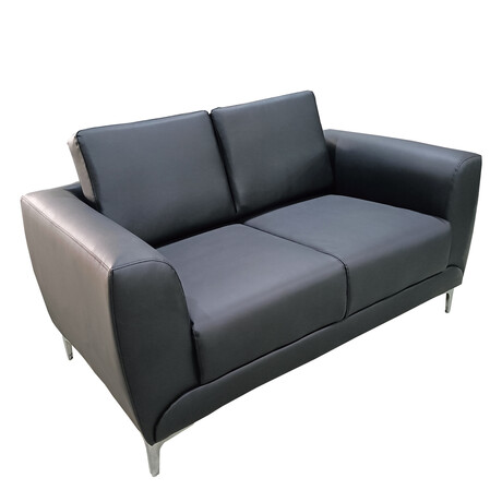 Καναπές Τριθέσιος ArteLibre ELFRIC Μαύρο PU 190x81x81cm