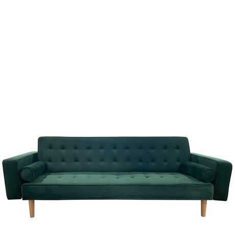 Καναπές Κρεβάτι Τριθέσιος ArteLibre AUBREY Πράσινο Ύφασμα 224x88x84cm