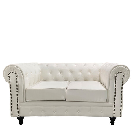 Καναπές Διθέσιος ArteLibre AVERY Λευκό PU 155x90x73cm