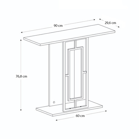 Κονσόλα Alderas Megapap Χρώμα Λευκό - Travertine - Χρυσό 90x29,6x76,8εκ.