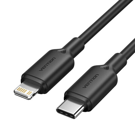 Vention Type-c Male to Lightning Male 3a Cable 2m Black pvc Type (Lakbh) (Venlakbh)