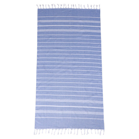Estia Πετσετα Θαλασσης Navy Stripes Βαμβακερη 80x170cm Μπλε