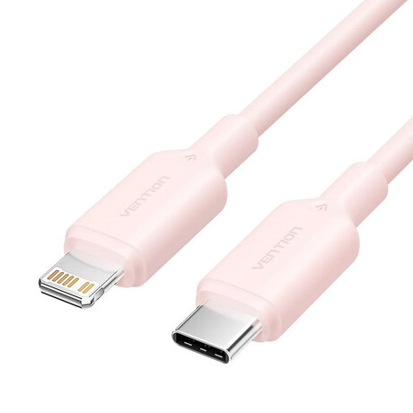Vention Type-c Male to Lightning Male 3a Cable 1m Pink pvc Type (Lakpf) (Venlakpf)