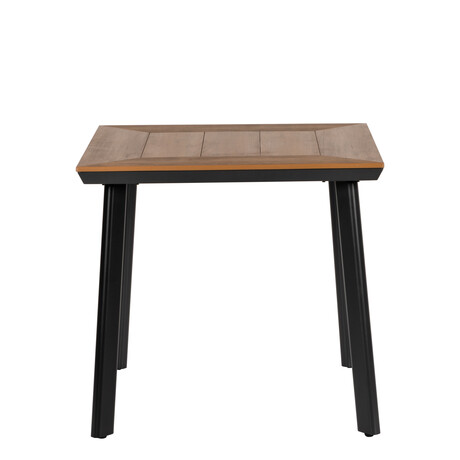 Τραπέζι Κήπου ArteLibre EPUPA Μαύρο/Καρυδί Αλουμίνιο/Ξύλο 80x80x73cm