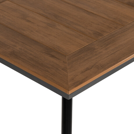 Τραπέζι Κήπου ArteLibre EPUPA Μαύρο/Καρυδί Αλουμίνιο/Ξύλο 80x80x73cm