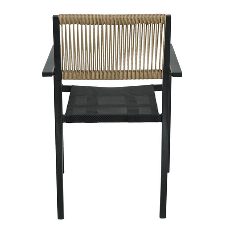 Πολυθρόνα Κήπου ArteLibre HORUS Μαύρο/Καφέ Αλουμίνιο/Rattan 56x58x83cm