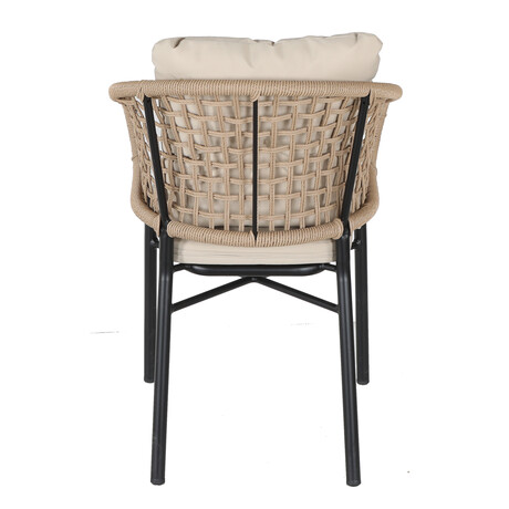 Πολυθρόνα Κήπου ArteLibre ANHUR Με Μαξιλάρια Μαύρο/Καφέ Αλουμίνιο/Rattan 60x58x84cm