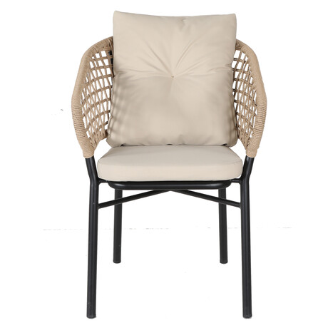 Πολυθρόνα Κήπου ArteLibre ANHUR Με Μαξιλάρια Μαύρο/Καφέ Αλουμίνιο/Rattan 60x58x84cm