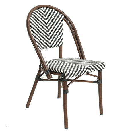 Πολυθρόνα Κήπου ArteLibre AKIRA Λευκό/Μαύρο/Καφέ Μπαμπού/Rattan 48x56x86cm