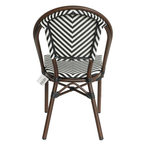 Πολυθρόνα Κήπου ArteLibre AKIRA Λευκό/Μαύρο/Καφέ Μπαμπού/Rattan 48x56x86cm