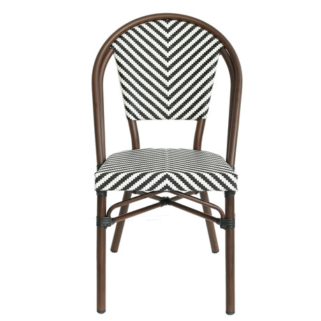 Πολυθρόνα Κήπου ArteLibre AKIRA Λευκό/Μαύρο/Καφέ Μπαμπού/Rattan 48x56x86cm