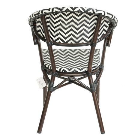 Πολυθρόνα Κήπου ArteLibre HARUTO Λευκό/Μαύρο/Καφέ Μπαμπού/Rattan 57x57x82cm