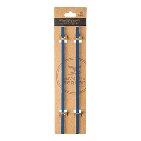 Estia Ανταλλακτικα Καλαμακια Straw Tumbler xl 900ml Denim Blue 2 τεμ