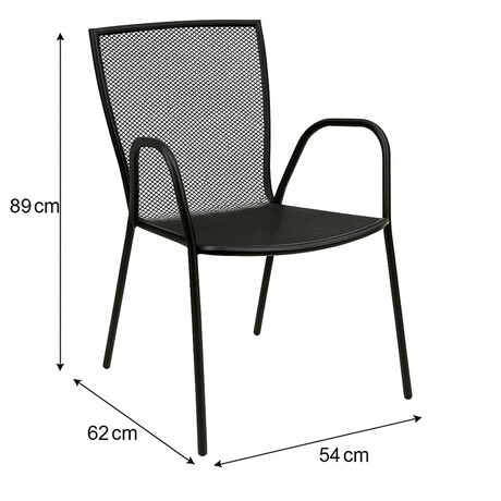 Πολυθρόνα Κήπου ArteLibre ANUKE Μαύρο Μέταλλο 54x62x89cm