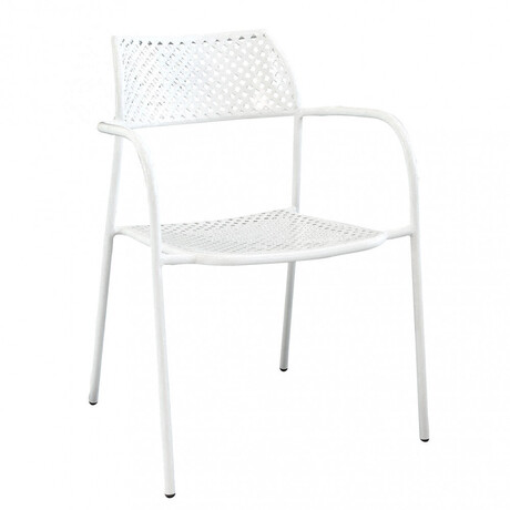 Πολυθρόνα Κήπου ArteLibre SOBEK Λευκό Μέταλλο 55x57x76cm