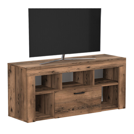 Έπιπλο Τηλεόρασης Midili Megapap Χρώμα Καπνιστή Καρυδιά 135x42x60,7εκ.