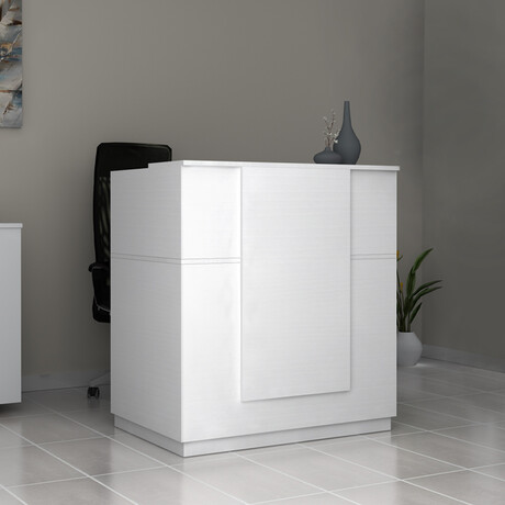 Γραφείο Reception Gemini Megapap Χρώμα Λευκό 100x70x110εκ.