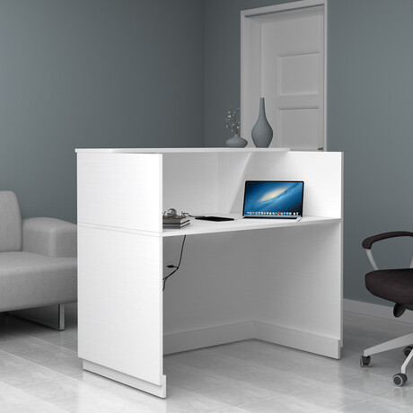 Γραφείο Reception Gemini Megapap Χρώμα Λευκό 120x70x110εκ.