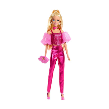 Mattel Barbie: Deluxe Style - Metallic Pink set With Blonde Hair Doll (Jfp40)