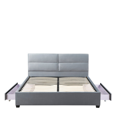 Κρεβάτι Διπλό ArteLibre PRODREAM Γκρι Ύφασμα 206x169x96cm (Στρώμα 160x200cm)