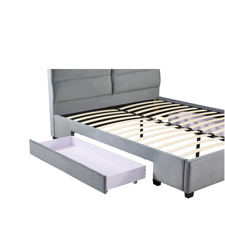 Κρεβάτι Διπλό ArteLibre PRODREAM Γκρι Ύφασμα 206x169x96cm (Στρώμα 160x200cm)