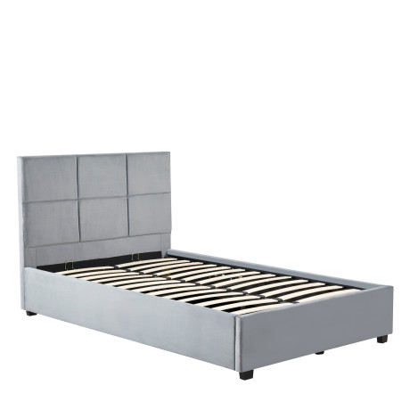 Κρεβάτι Μονό ArteLibre CLOUDREST Γκρι Ύφασμα 214x127.5x109cm (Στρώμα 120x200cm)