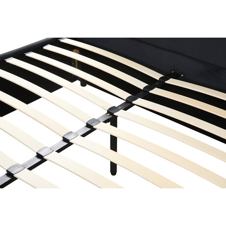 Κρεβάτι Διπλό ArteLibre SLEEPSUIT Μαύρο Ύφασμα 218x172x118cm (Στρώμα 160x200cm)