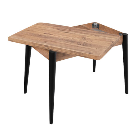 Τραπέζι Dolunay Megapap Επεκτεινόμενο Χρώμα Atlantic Pine - Μαύρο 100x60(120x100)x79,5εκ.