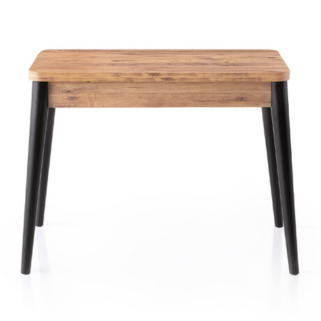 Τραπέζι Dolunay Megapap Επεκτεινόμενο Χρώμα Atlantic Pine - Μαύρο 100x60(120x100)x79,5εκ.