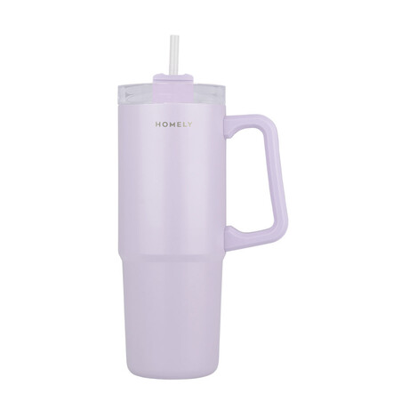 Homely Θερμος Straw Tumbler 900ml Lavender fog