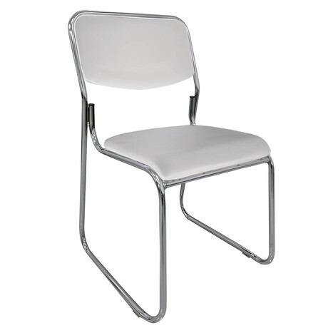 Καρέκλα Επισκέπτη FLEXVISIT Λευκό/Χρώμιο PU/Μέταλλο 40x41x81cm