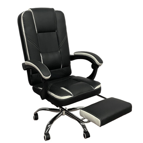 Καρέκλα Γραφείου OPTISEAT Μαύρο/Λευκό PVC/Μέταλλο 67x65x105-115cm