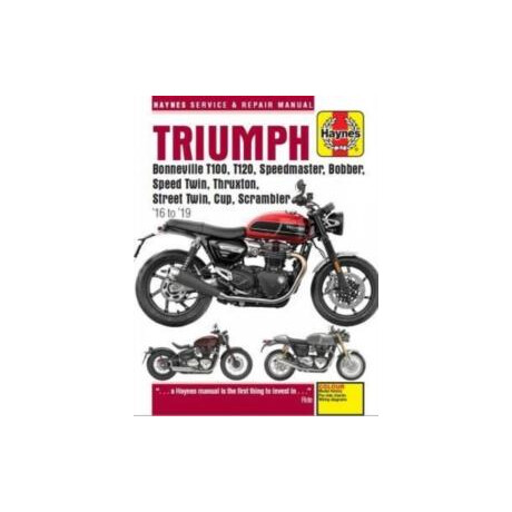 Triumph Bonneville T100, T120, Speedmaster, Bobber, Speed Twin, Thruxton, Street Twin, Cup, Scrambler (16 to 19)