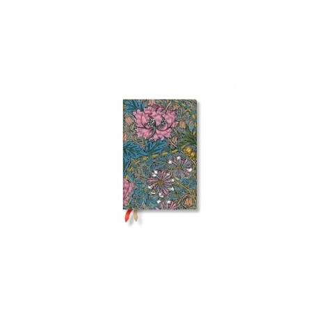 Morris Pink Honeysuckle (William Morris) Mini 12-Month day-at-a-Time Hardback Dayplanner 2025 (Elastic Band Closure)