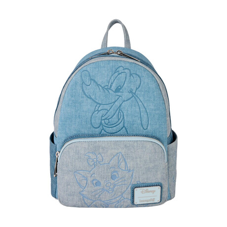 Loungefly Disney: Dogs & Cats Faux Denim Mini Backpack(wdbk4023)