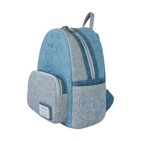 Loungefly Disney: Dogs & Cats Faux Denim Mini Backpack(wdbk4023)