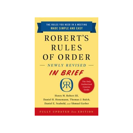 Robert's Rules of Order Newly Revised in Brief, 3rd Edition