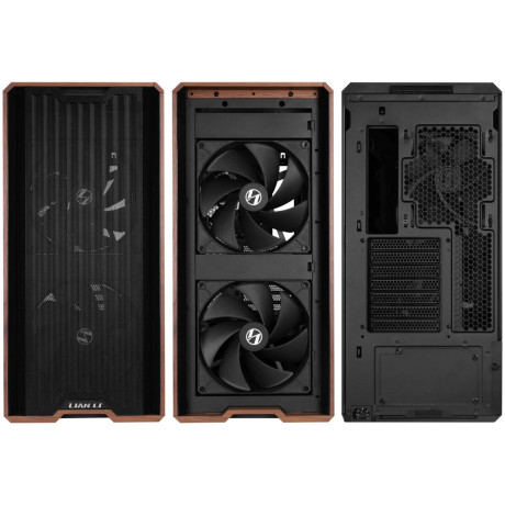 Lian li Lancool 217 Black - Wood Accent - atx pc Case (5 Fans) 2 x 170mm, 1 x 140mm & 2 x 120mm pwm