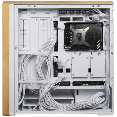 Lian li Lancool 217 White - Wood Accent - atx pc Case (5 Fans) 2 x 170mm, 1 x 140mm & 2 x 120mm pwm