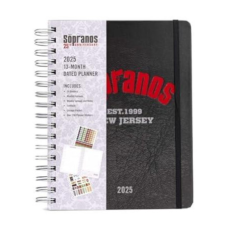 2025 the Sopranos 13-Month Weekly Planner