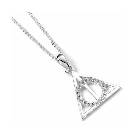 Carat Shop Harry Potter - Sterling Silver Deathly Hallows Necklace With Crystals (Bhpsn002)