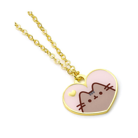 Carat Shop Pusheen - the cat Pink and Gold Heart Necklace (Ptcn0100)