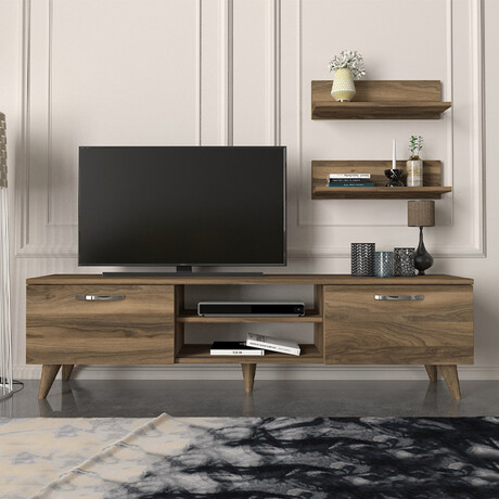 Έπιπλο Τηλεόρασης Colin Megapap Χρώμα Καρυδί 150x29,5x40,6εκ.