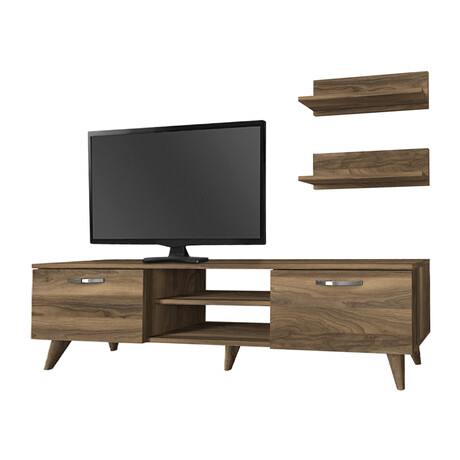 Έπιπλο Τηλεόρασης Colin Megapap Χρώμα Καρυδί 150x29,5x40,6εκ.