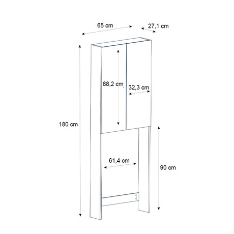 Έπιπλο Πλυντηρίου Romme Megapap Χρώμα Sepet oak 65x27,1x180εκ.
