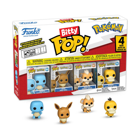 Funko Bitty Pop! 4-Pack: Pokemon - Squirtle, Eevee, Growlith, Psyduck Vinyl Figures