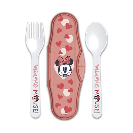 Stor: Minnie Mouse Heart Full - Toddler 2 pcs pp Traveling Spoons (10766)