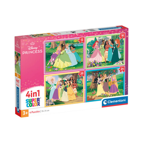 Clementoni Παιδικό Παζλ 4 in 1 Super Color Disney Princess 12-16-20-24 τμχ