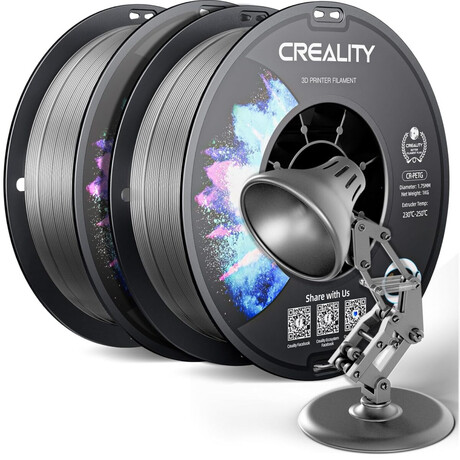 Creality cr-Petg Value Pack 2kg - 2x Gray 3d Printer Filament (Grey)